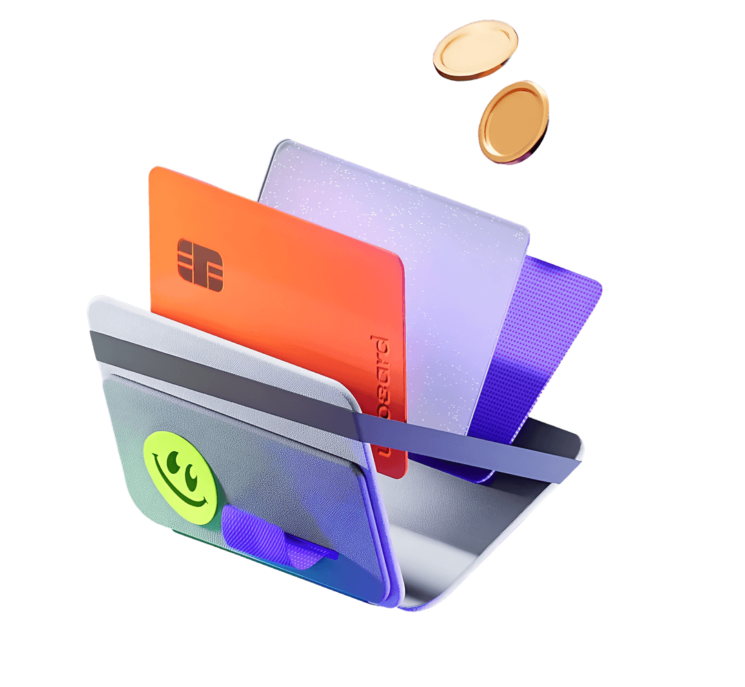 Wallet and payment cards illustration